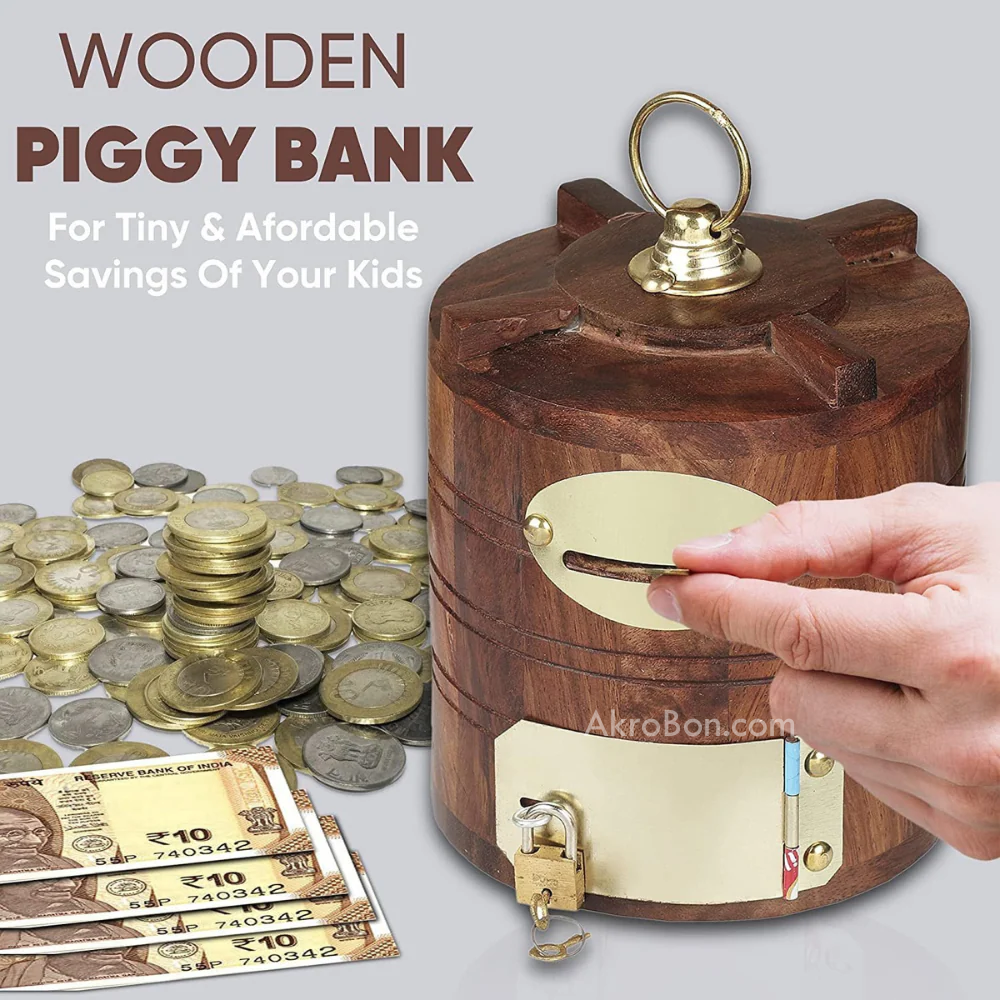 Water Tank Wooden Handicraft Money Bank