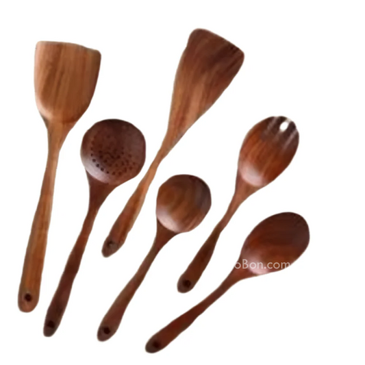 Wooden Kitchen Tools Set of 6 Pcs