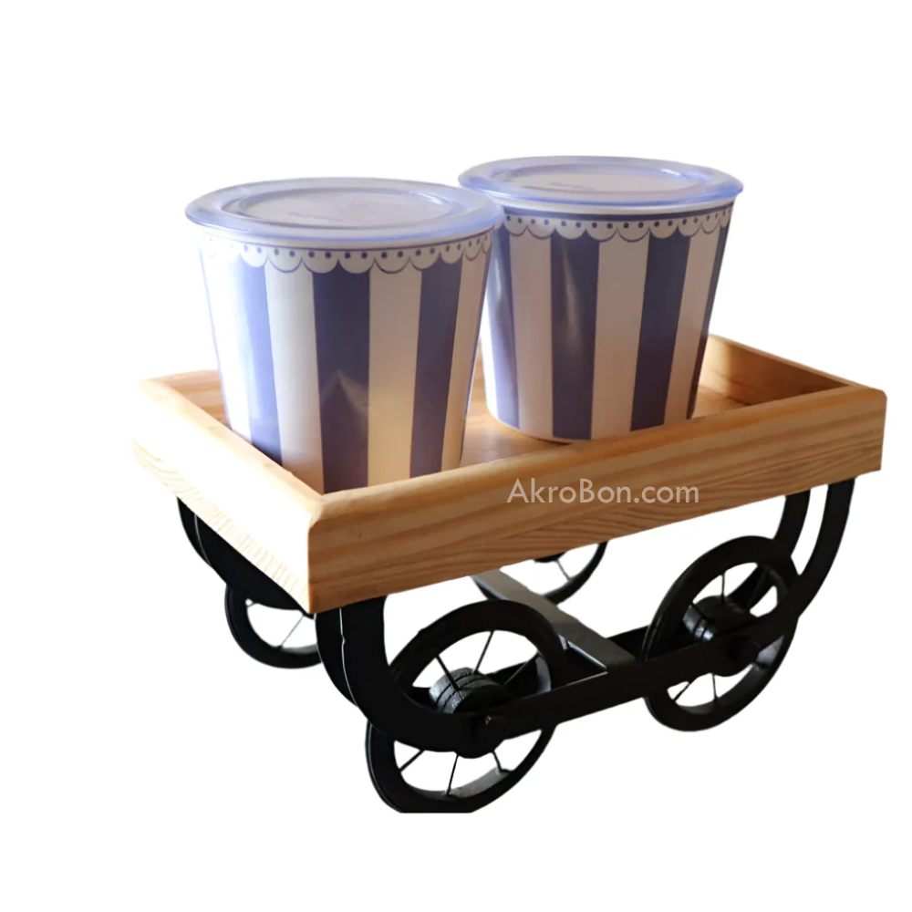 Thela Cart Wheel Wooden Tray