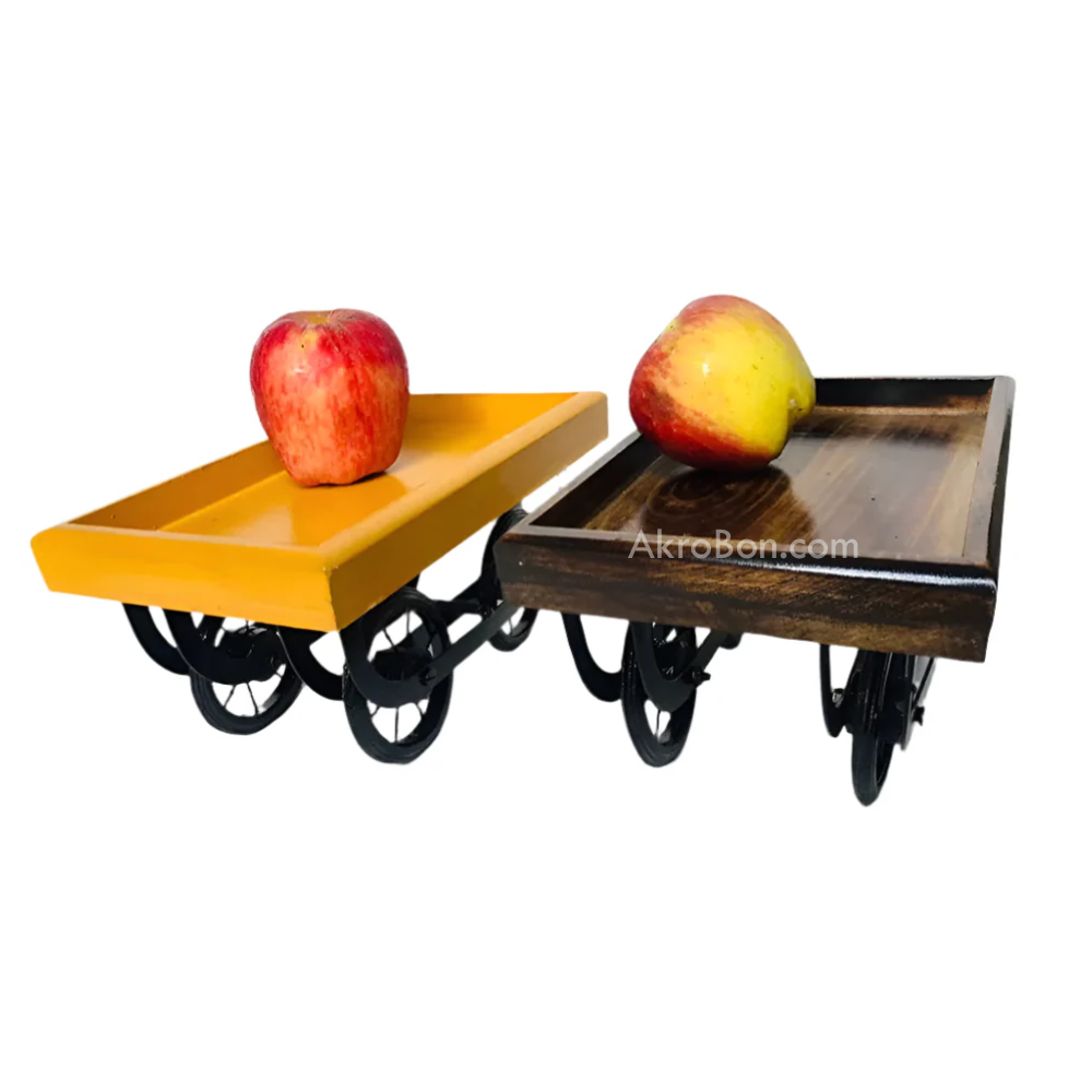 Thela Cart Wheel Wooden Tray
