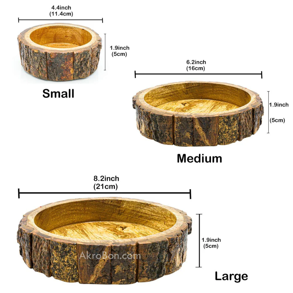 Wooden Serving Tray Round Set of 3 Pcs