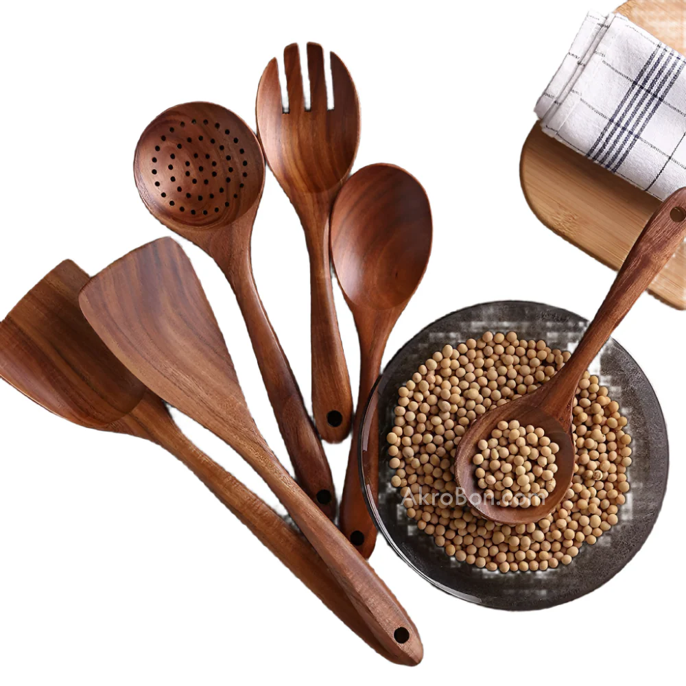 Wooden Kitchen Tools Set of 6 Pcs