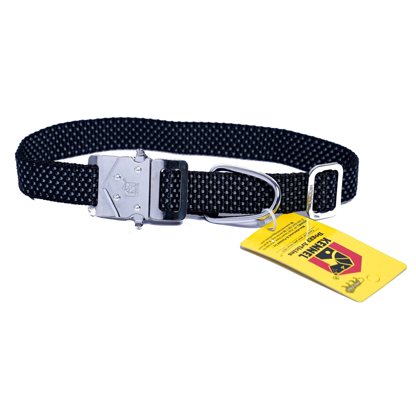 Kennel Premium All Over Reflective Nylon M.S.Click Lock Collar (W = 1")