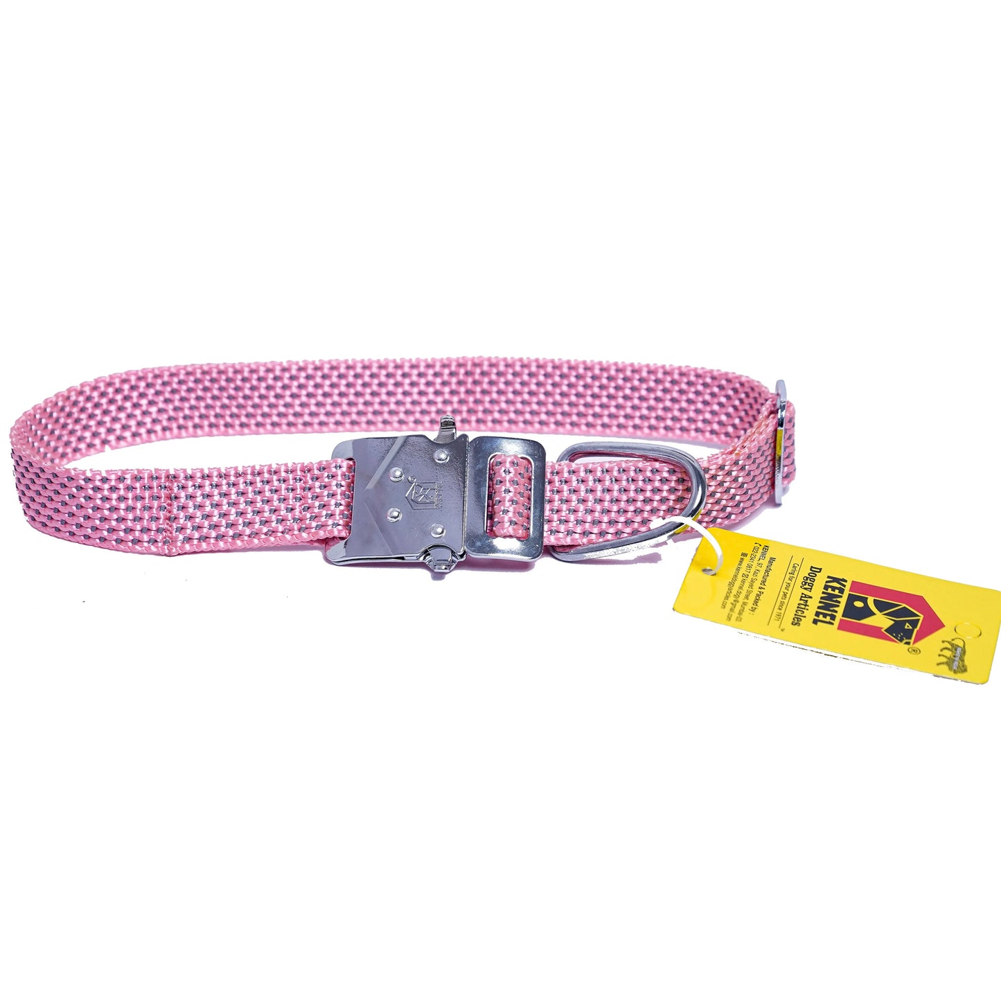 Kennel Premium All Over Reflective Nylon M.S.Click Lock Collar (W = 1")