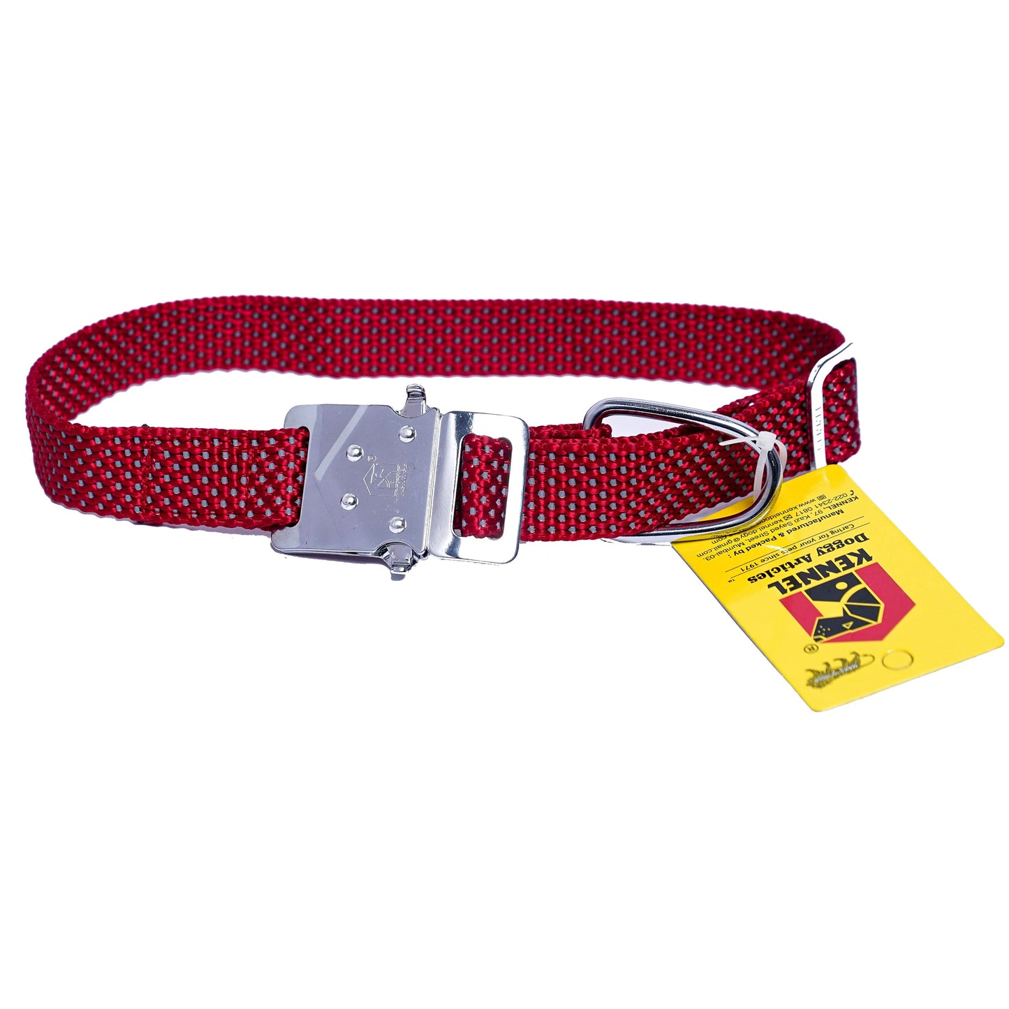 Kennel Premium All Over Reflective Nylon M.S.Click Lock Collar (W = 1")