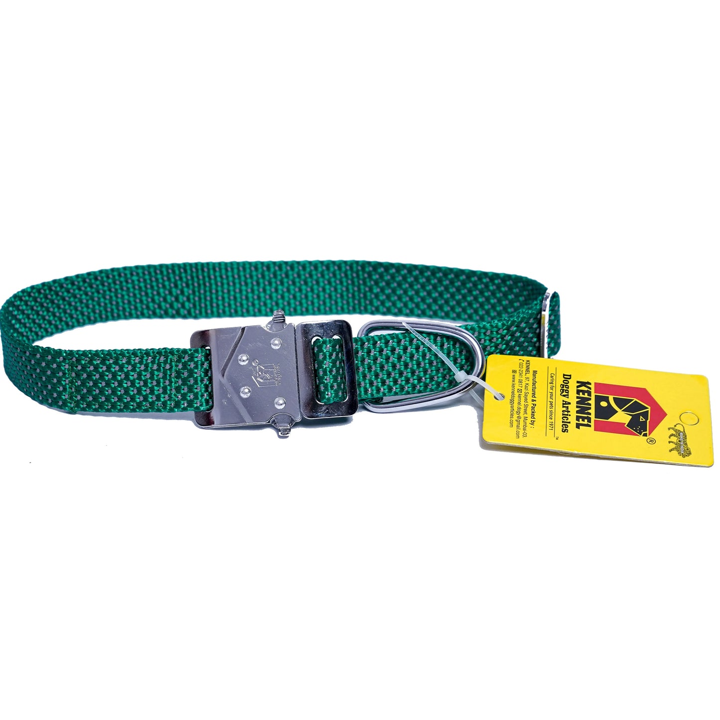 Kennel Premium All Over Reflective Nylon M.S.Click Lock Collar (W = 1")