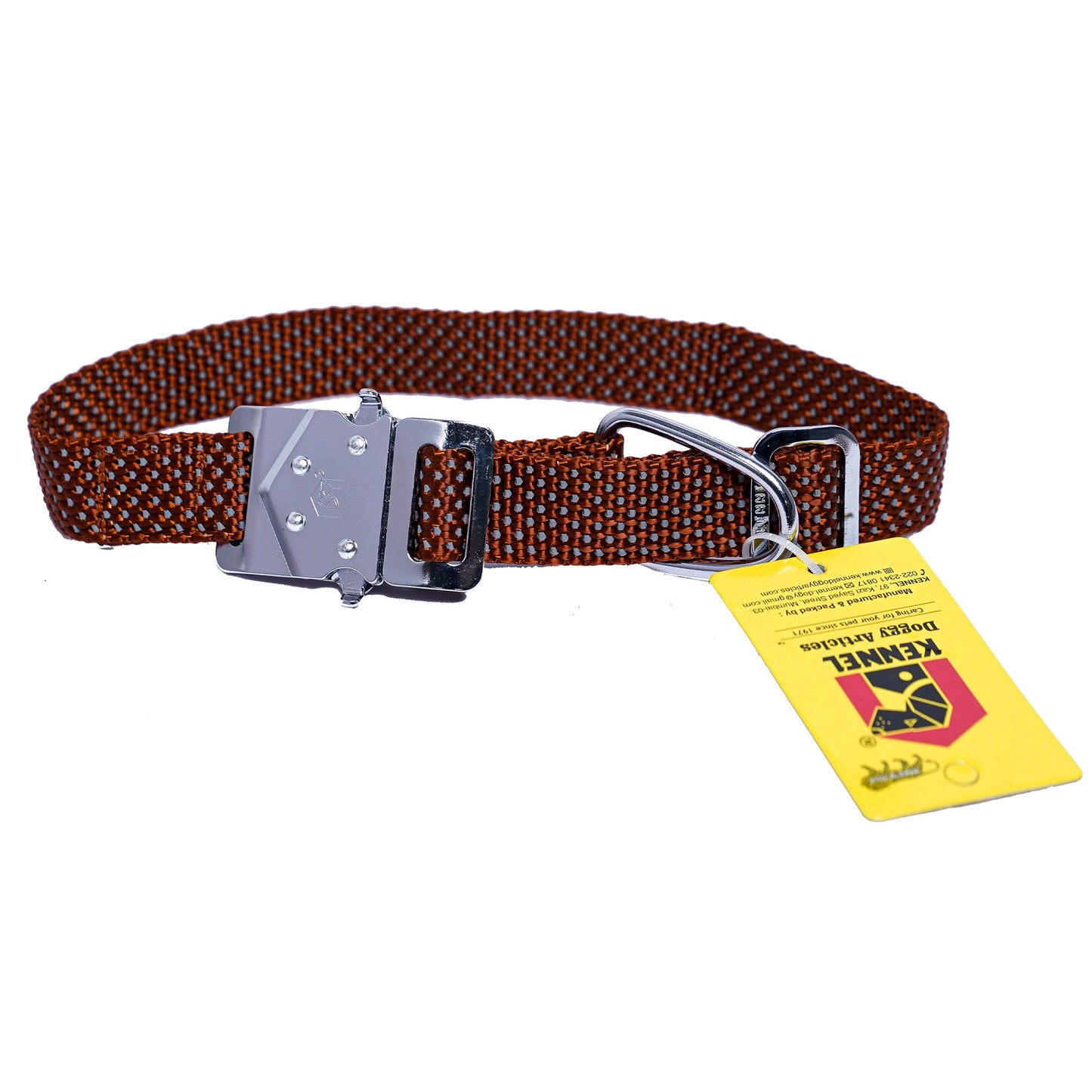 Kennel Premium All Over Reflective Nylon M.S.Click Lock Collar (W = 1")