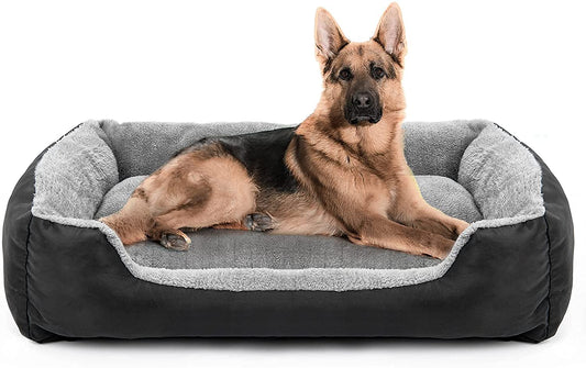 Black Grey- Royal Pets Cart Dog Bed & Cat Polyester Bed Black & Grey Color Anti-Skid Bottom & Machine Washable(Reversible)