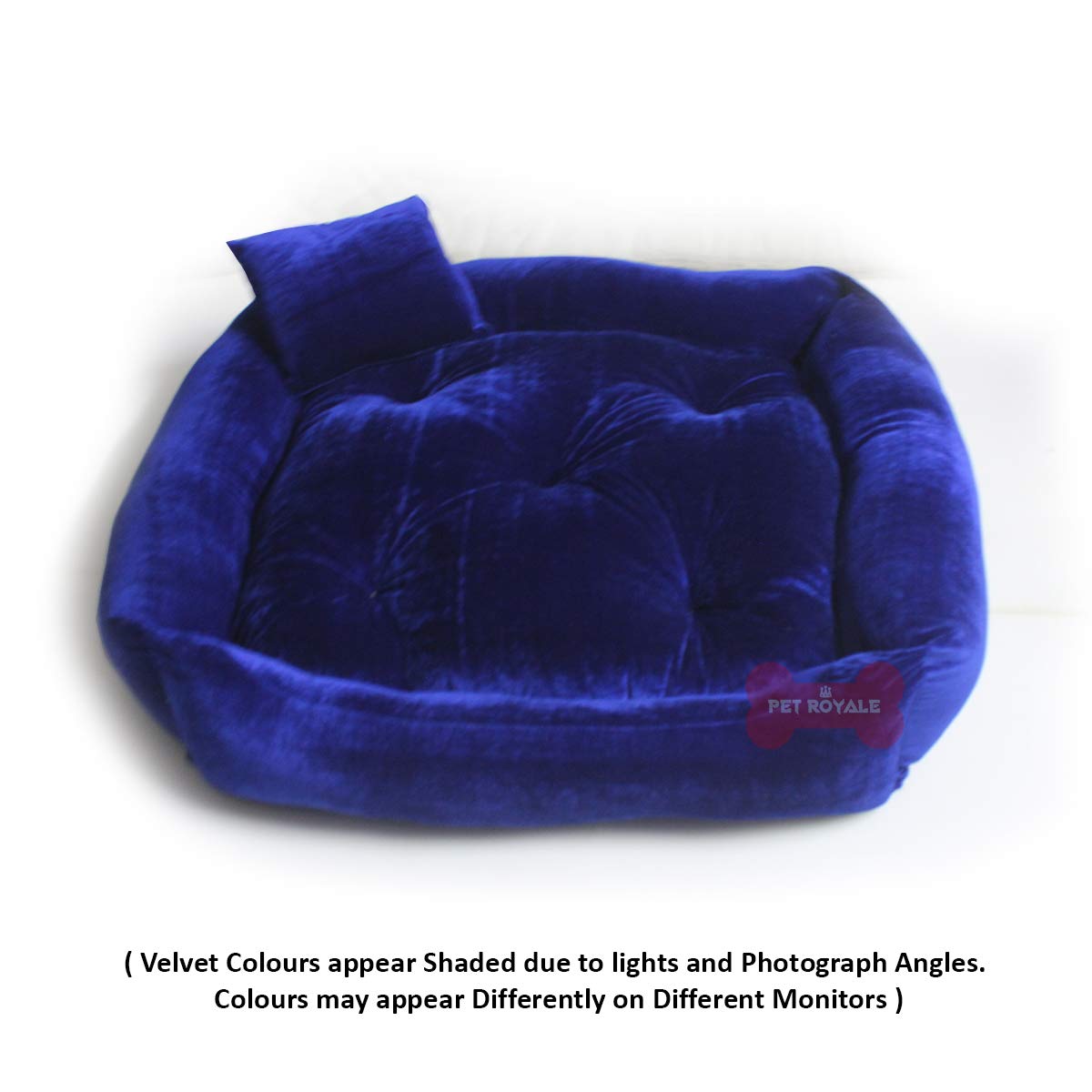 Blue Velvet Reversible Dog Bed for Dogs | Plus Extra Removable 100% Cotton Washable Covers
