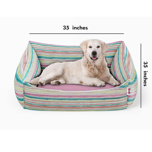 Pet Royale Large Dog Bed | Reversible Dog Bed for Big Dogs | Plus Extra Removable 100% Cotton Washable Covers
