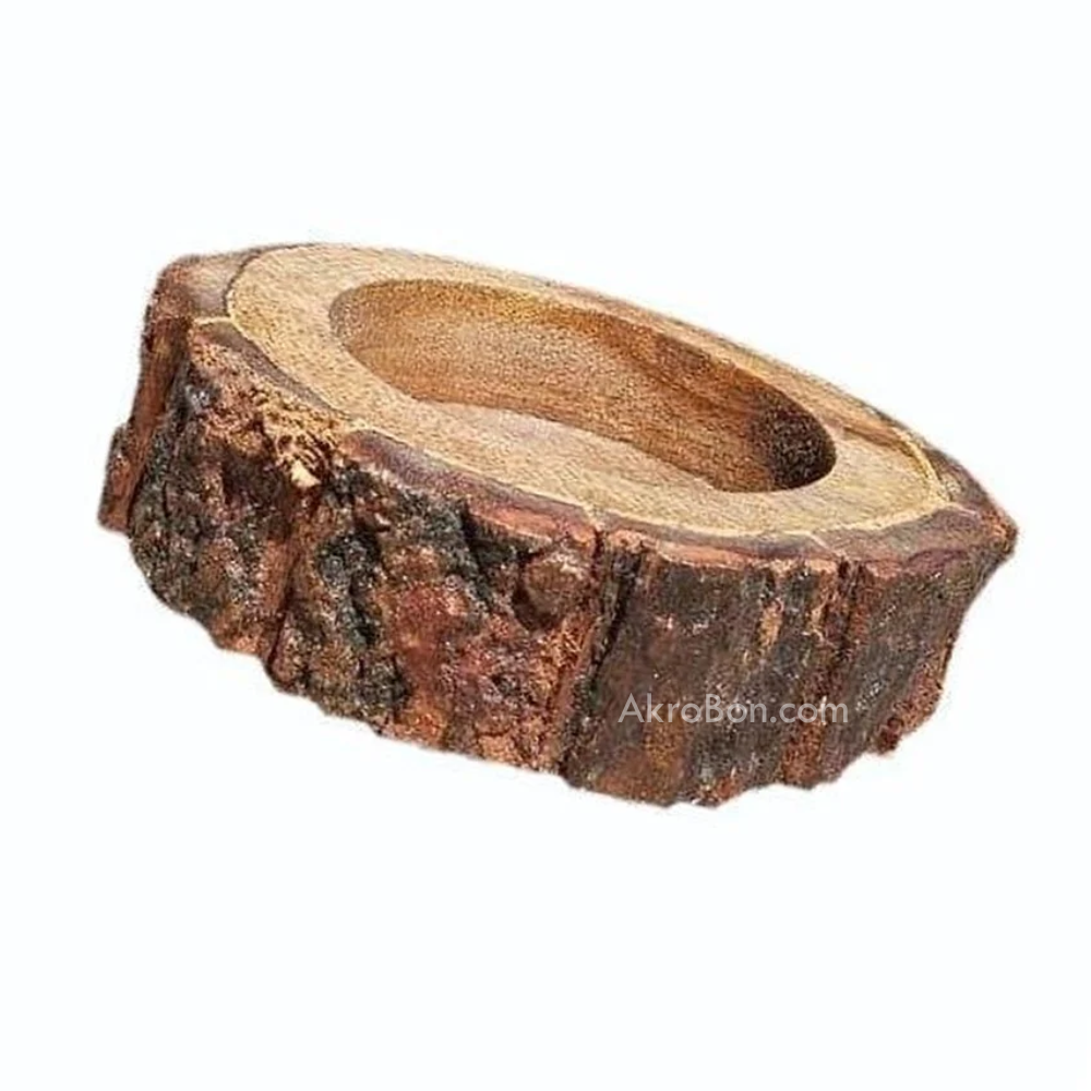 Raw Wood Round Ashtray