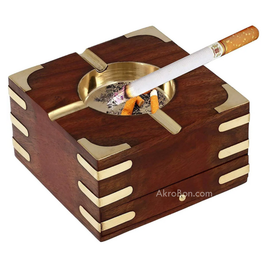 Wooden Ashtray - with Removable Tray