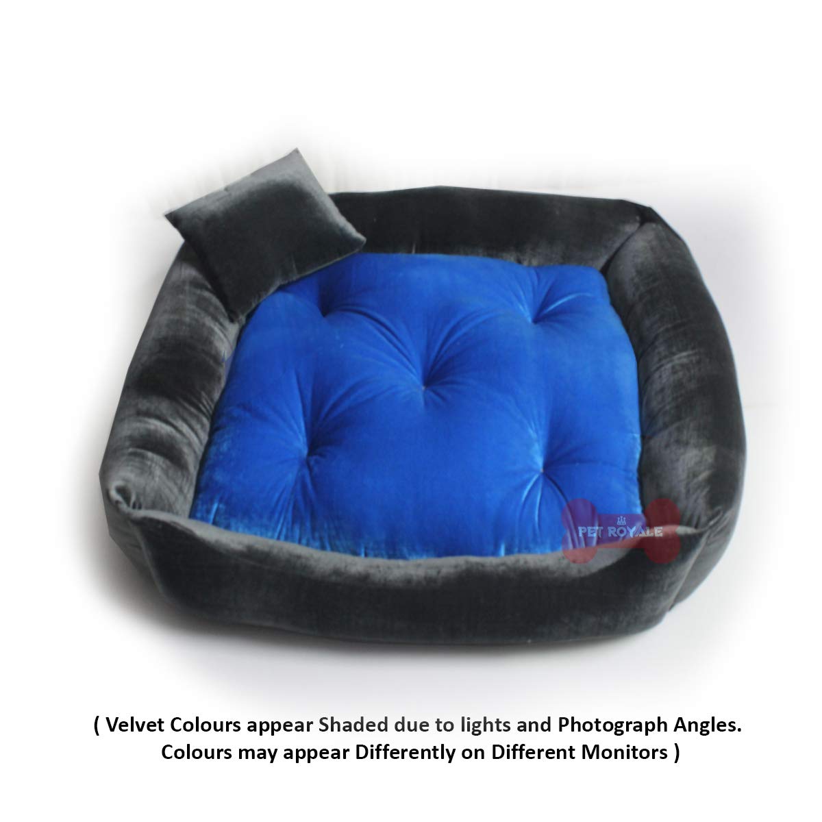 Grey Blue - Pet Royale Velvet Cat Bed