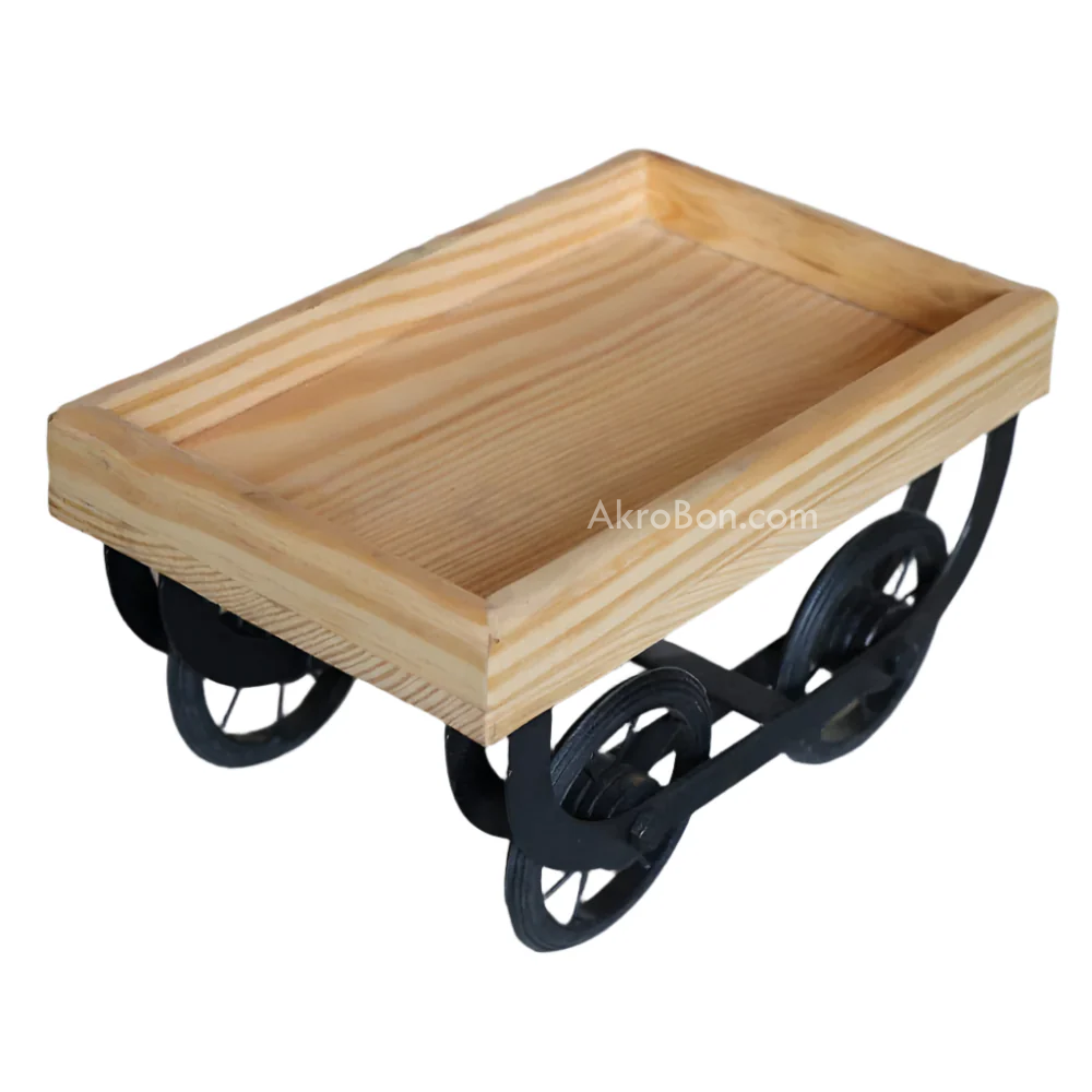 Thela Cart Wheel Wooden Tray
