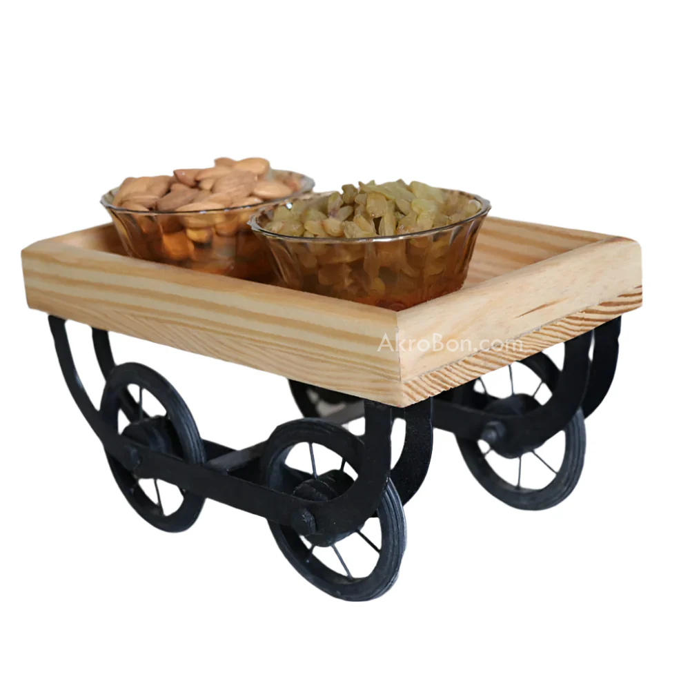 Thela Cart Wheel Wooden Tray