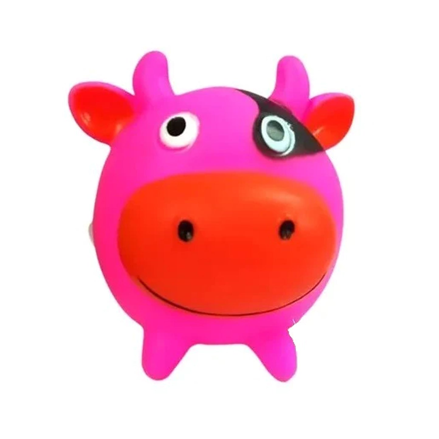 Nunbell Natural Rubber Squeaky Vinyl Cow Face Toy (Color May Vary)