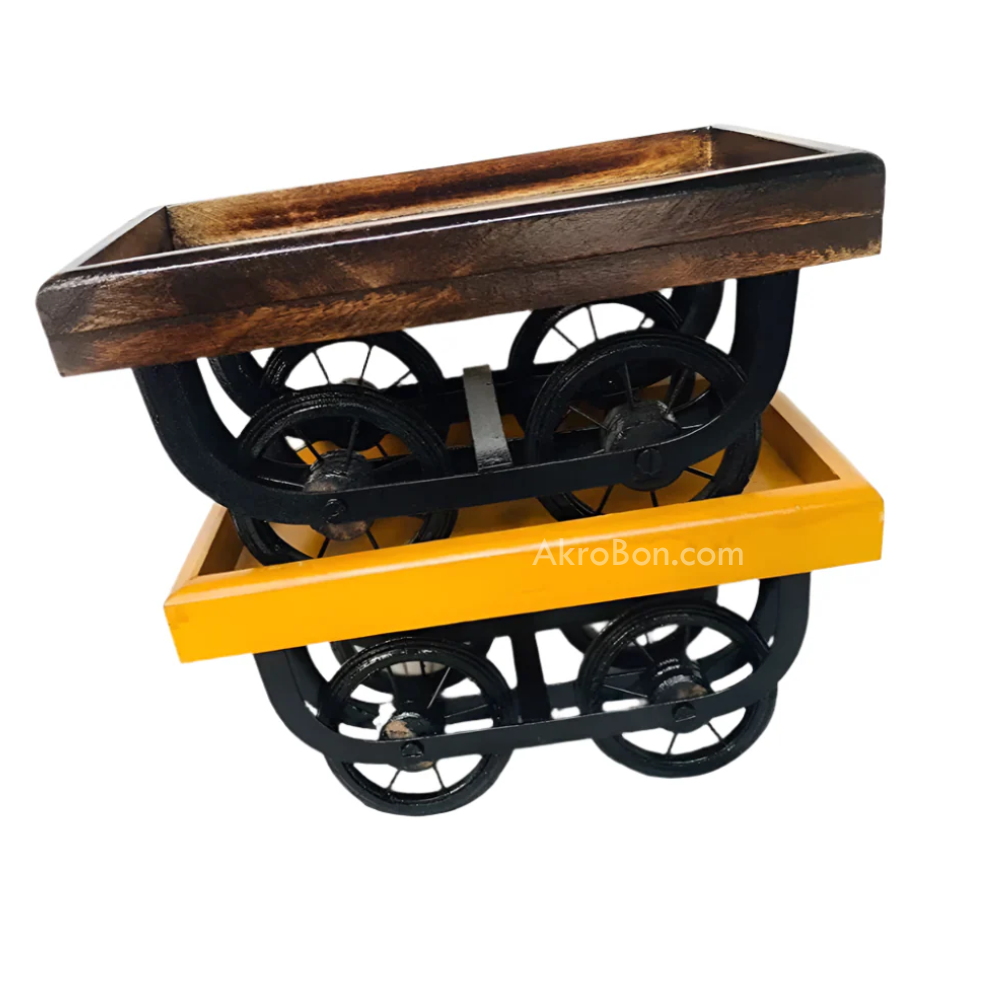 Thela Cart Wheel Wooden Tray