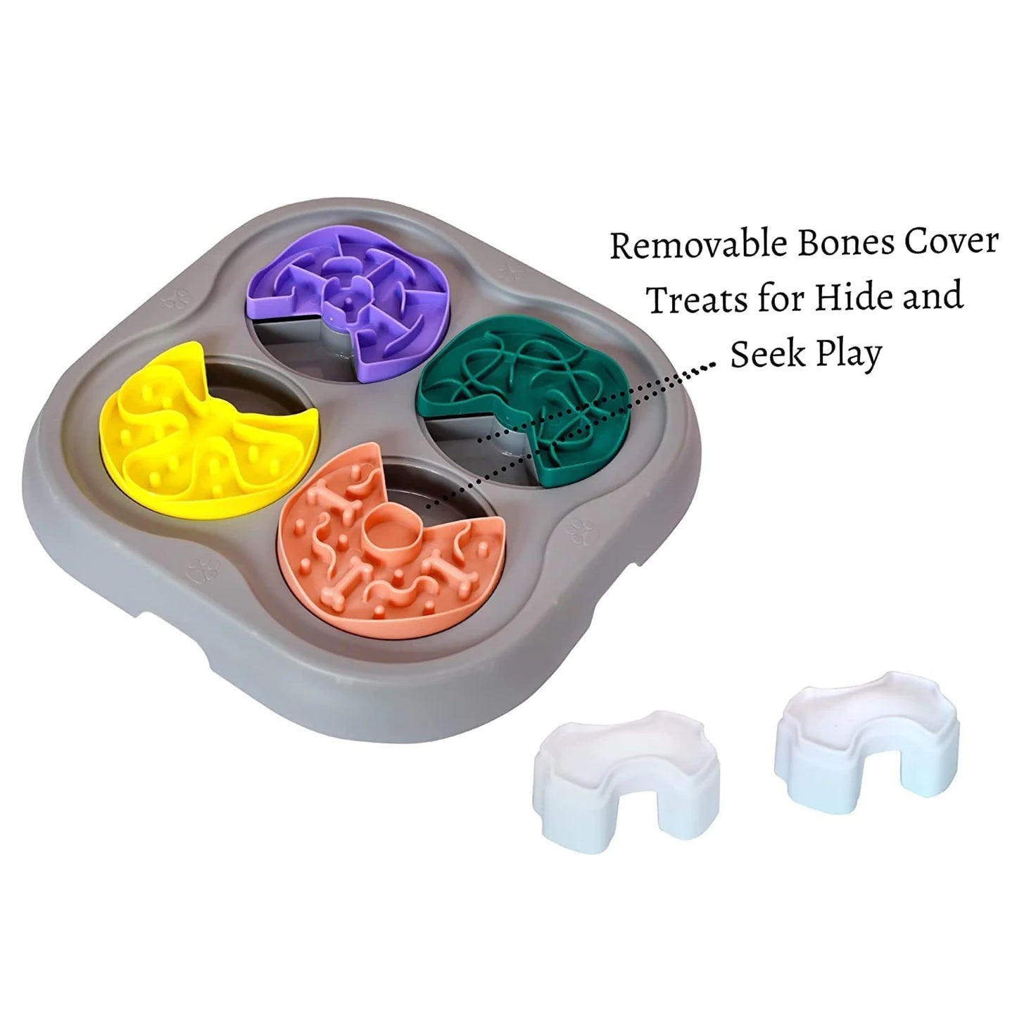 Nunbell Treat Puzzle Feeder Fun Licker Maze Interactive Game Tray For Dog (Color May Vary)