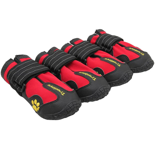 Truelove All Weather Red Shoes For Dogs (Set Of 4)