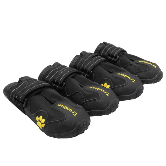 Truelove All Weather Black Shoes For Dogs (Set Of 4)