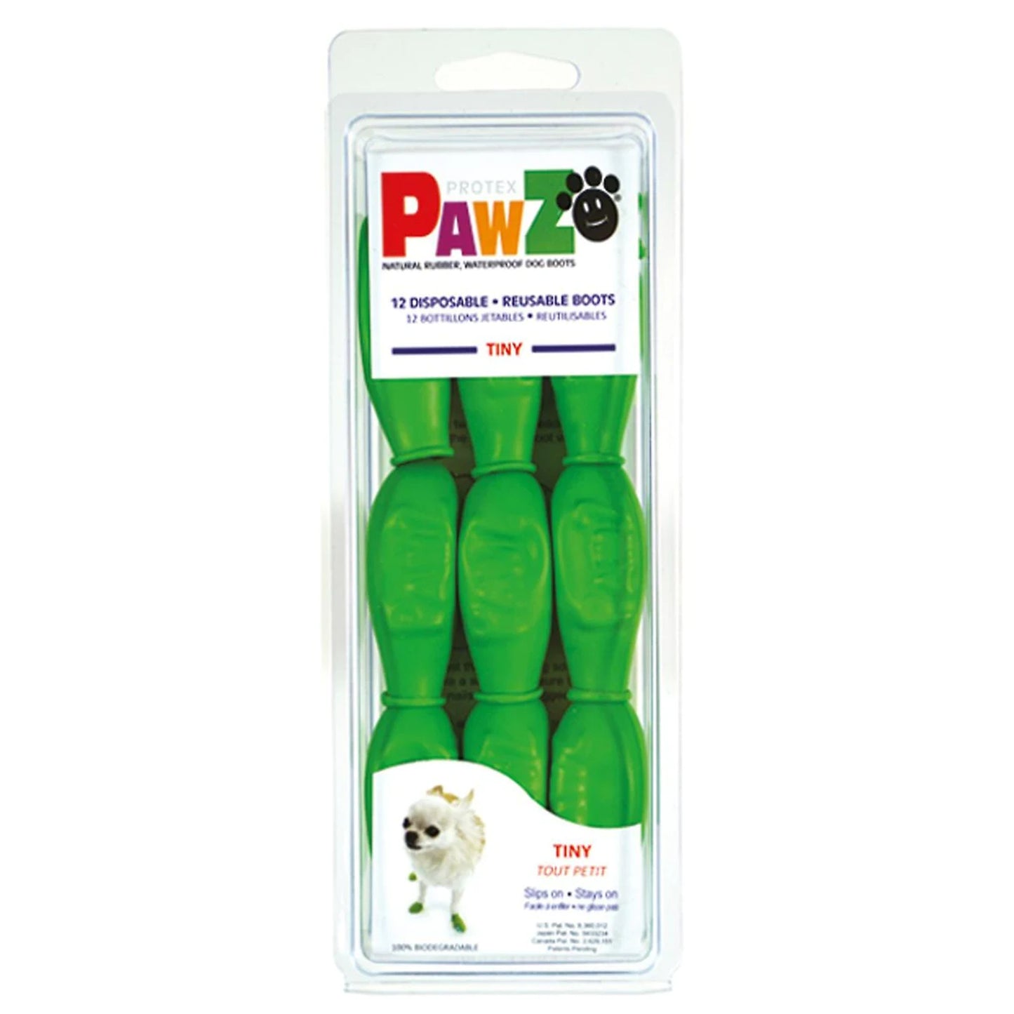 Pawz Rubber Dog Boots - Tiny - Green