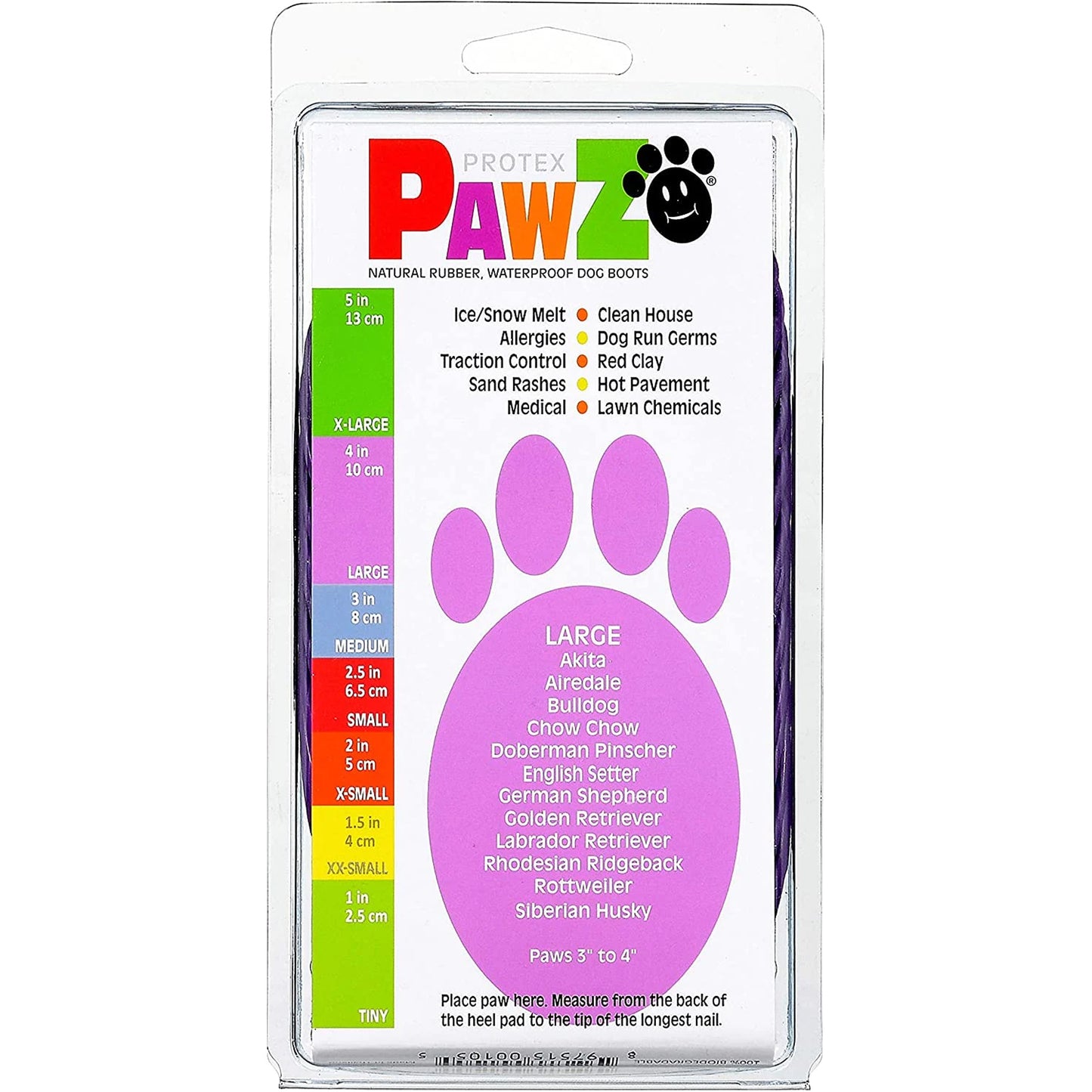 Pawz Waterproof Dog Boots - Large - Purple 12 PCS