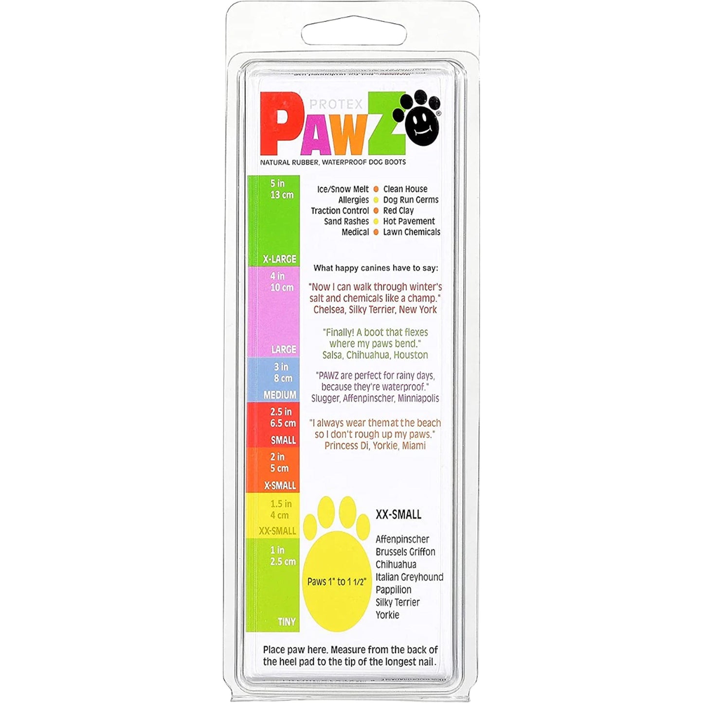 Pawz Waterproof Dog Boots - XX Small - Yellow