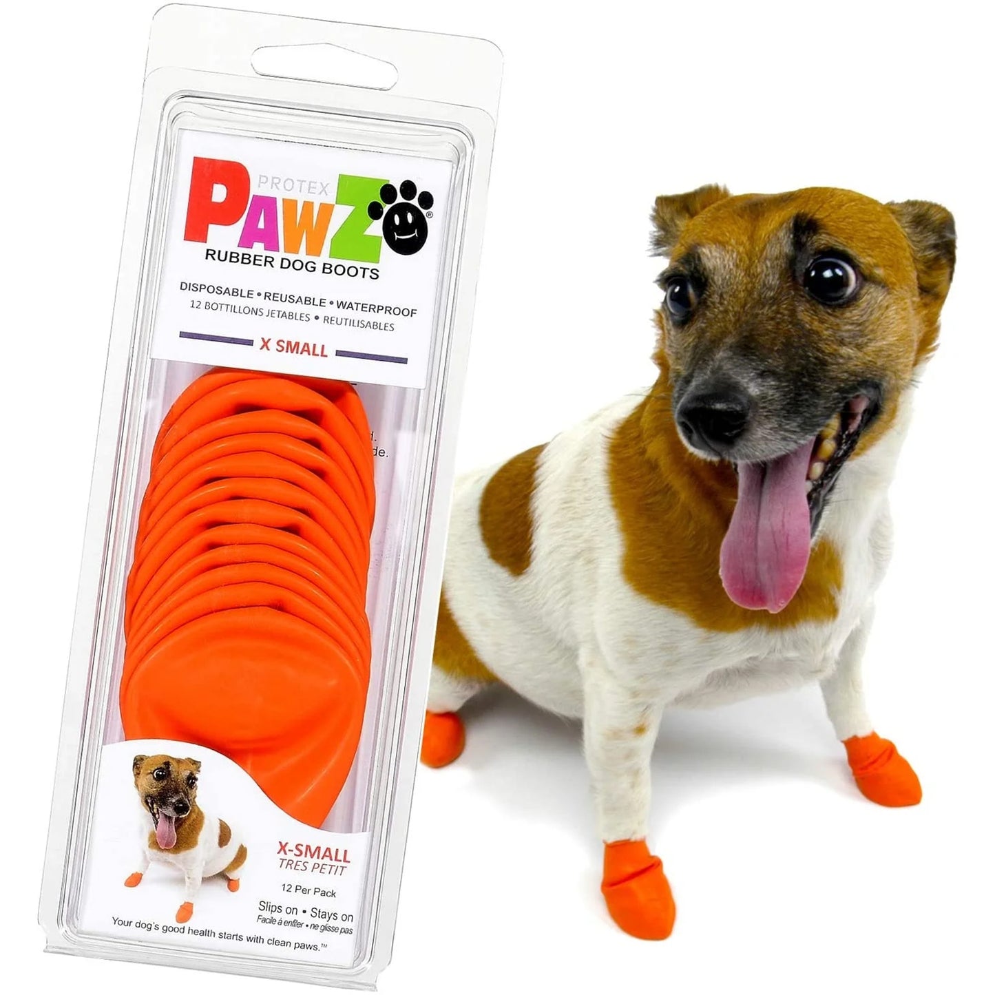 Pawz Waterproof Dog Boots - Extra Small - Orange