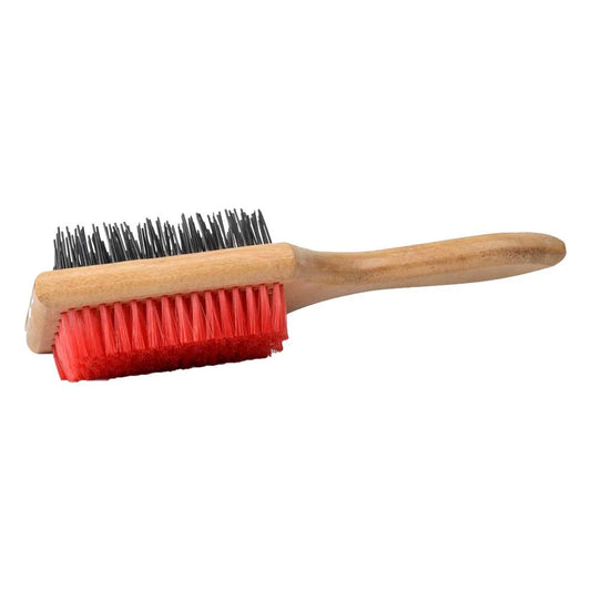 Kennel Pin & Bristle Square Brush With Wood Handle