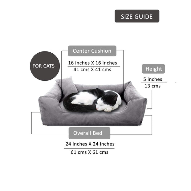 Grey Blue - Pet Royale Velvet Cat Bed