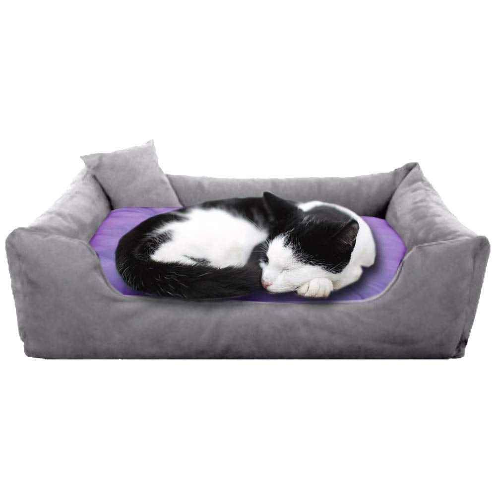 Grey Purple - Pet Royale Velvet Cat Bed