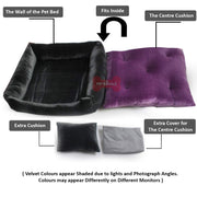 Grey Purple - Pet Royale Velvet Cat Bed