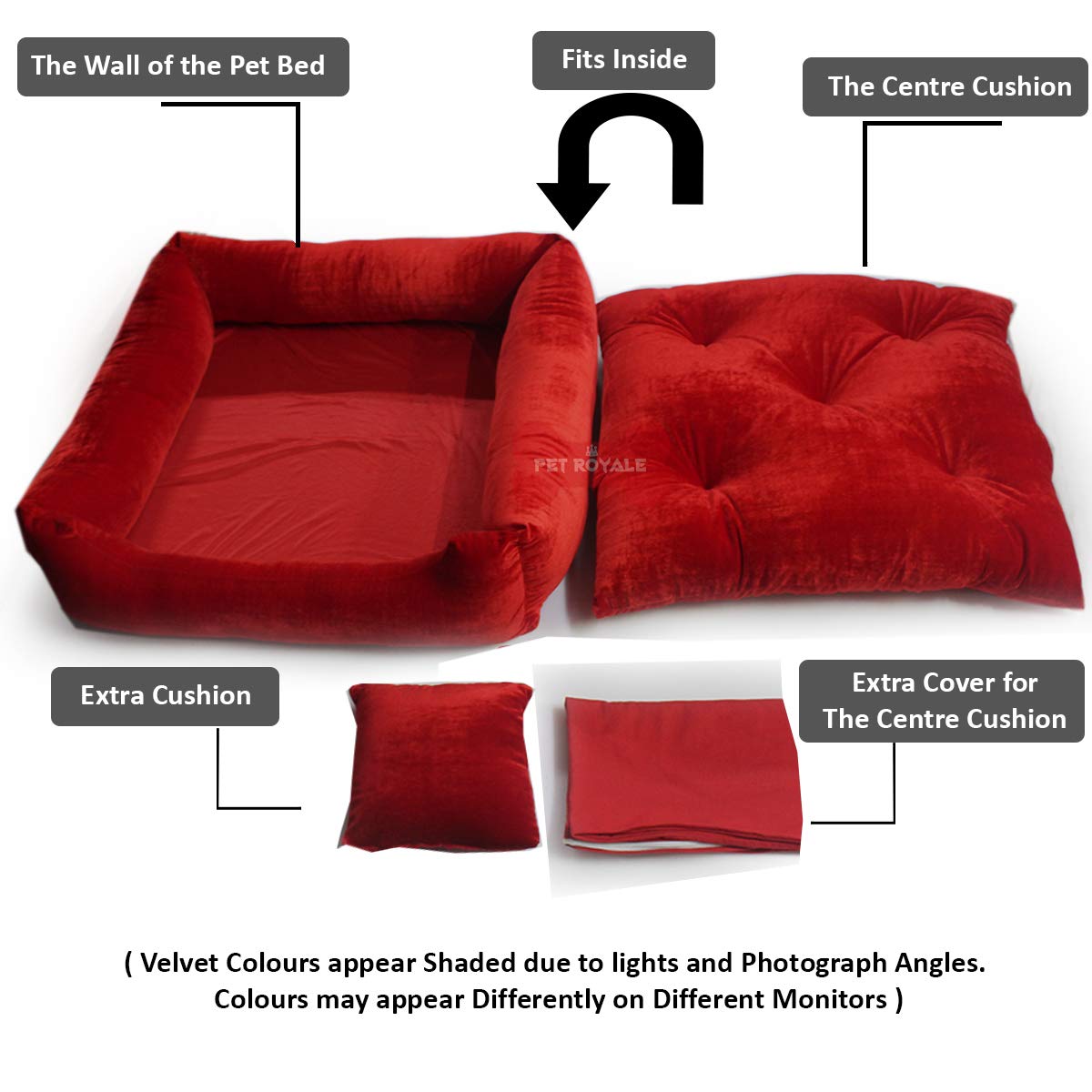 Red - Pet Royale Velvet Cat Bed