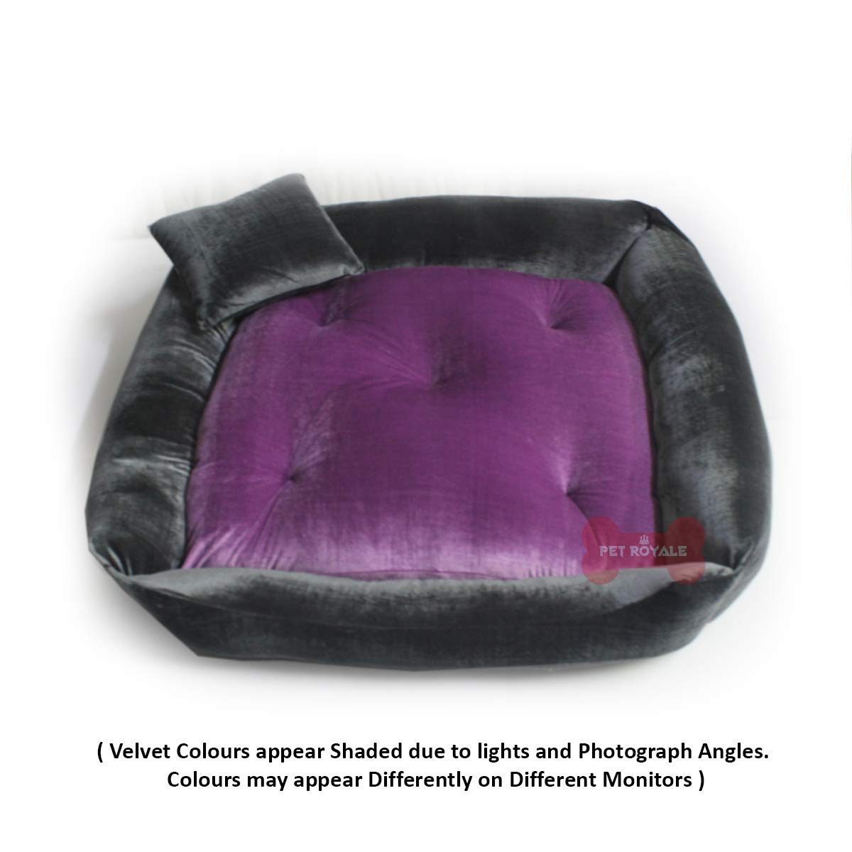 Grey Purple - Pet Royale Velvet Cat Bed