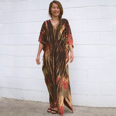 Multicolor Tye Dye Flowy Kaftan